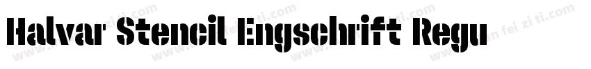 Halvar Stencil Engschrift Regular M字体转换